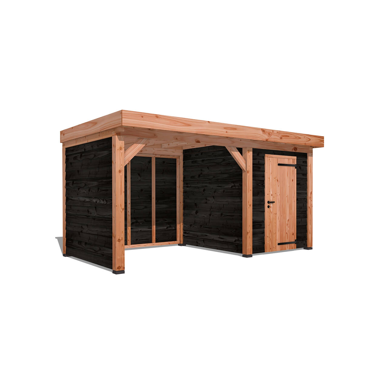 Douglas Overkapping Klassiek 3x5m. | Type 22 met schuur